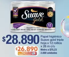 Suave Gold - Papel Higiénico Triple Hoja