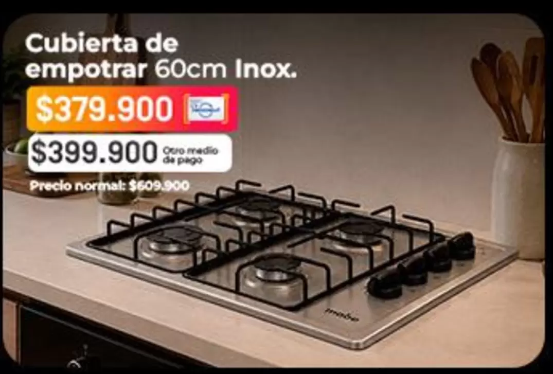 Mabe - Cubierta de empotrar 60cm Inox.