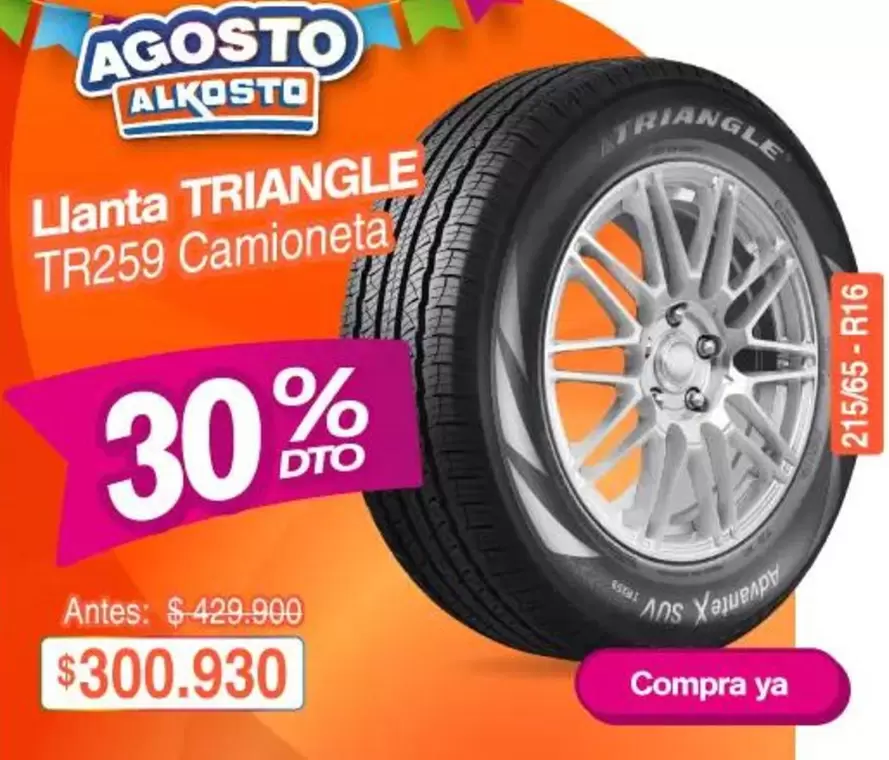 Alkosto - Llantas TRIANGLE TR259 Camioneta