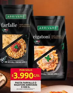 Arrivare - Pasta Farfalle o Rigatoni
