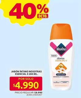 Nosotras - JABÓN ÍNTIMO ESENCIAL X 200 ML