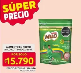 Milo - ALIMENTO EN POLVO MILO ACTIV-GO