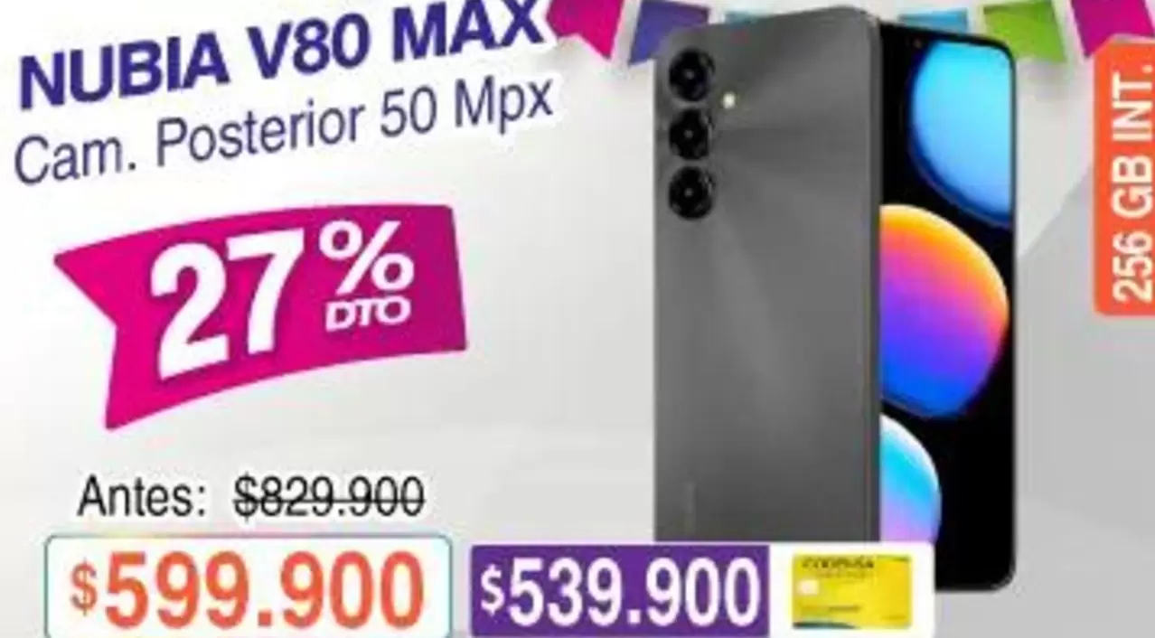 NUBIA V80 MAX Cam. Posterior 50 Mpx