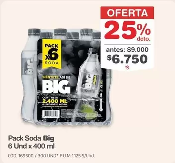 Pack Soda Big 6 Und x 400 ml