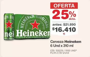Heineken - Cerveza 6 Und x 310 ml
