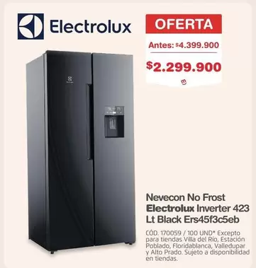 Electrolux - Nevecon No Frost Inverter 423 Lt Black Ers45f3c5eb