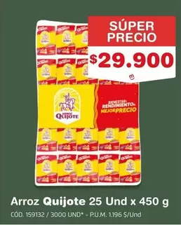 Arroz Quijote 25 Und x 450 g