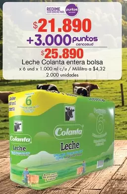 Colanta - Leche entera bolsa