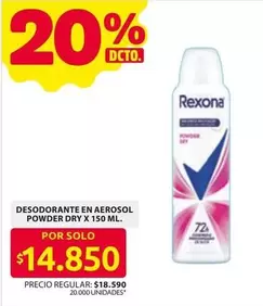Rexona - DESODORANTE EN AEROSOL POWDER DRY