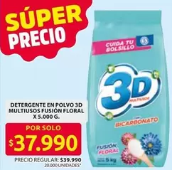 3d - DETERGENTE EN POLVO 3D MULTIUSOS FUSIÓN FLORAL