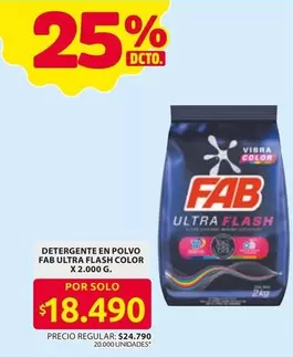 Fab - DETERGENTE EN POLVO ULTRA FLASH COLOR