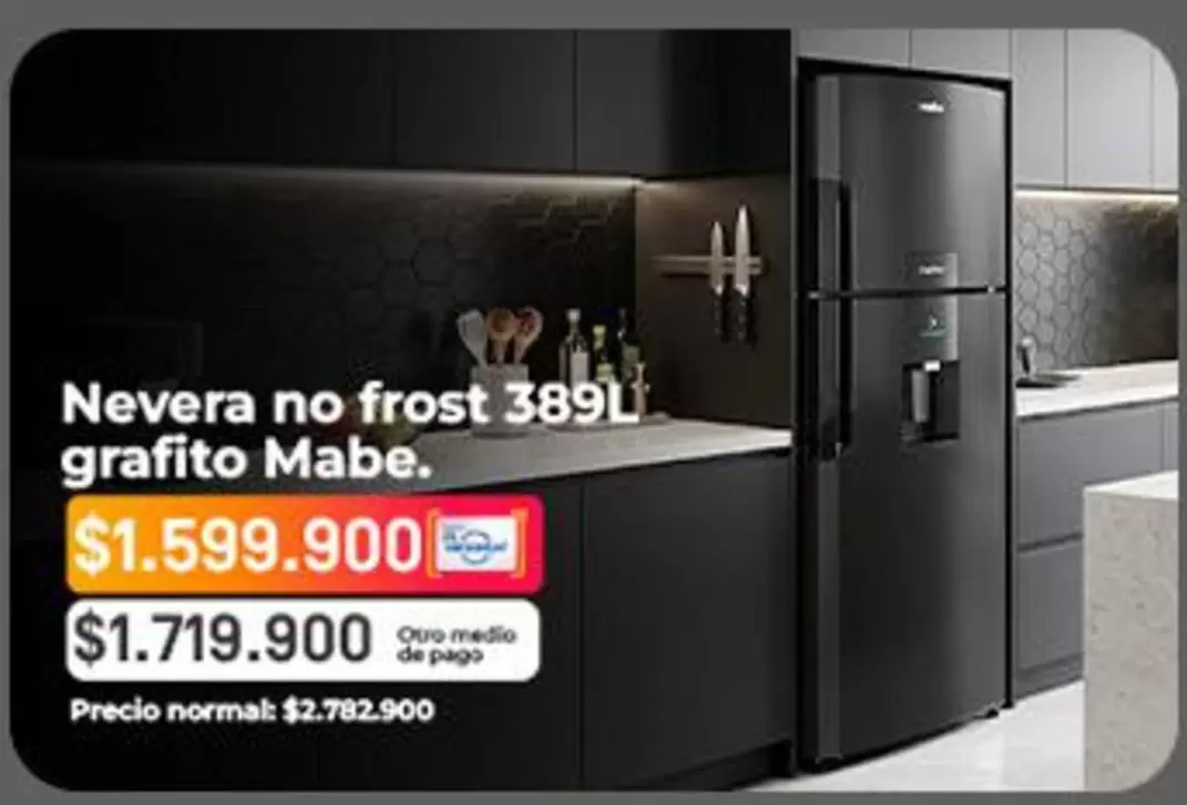 Mabe - Nevera no frost 389L