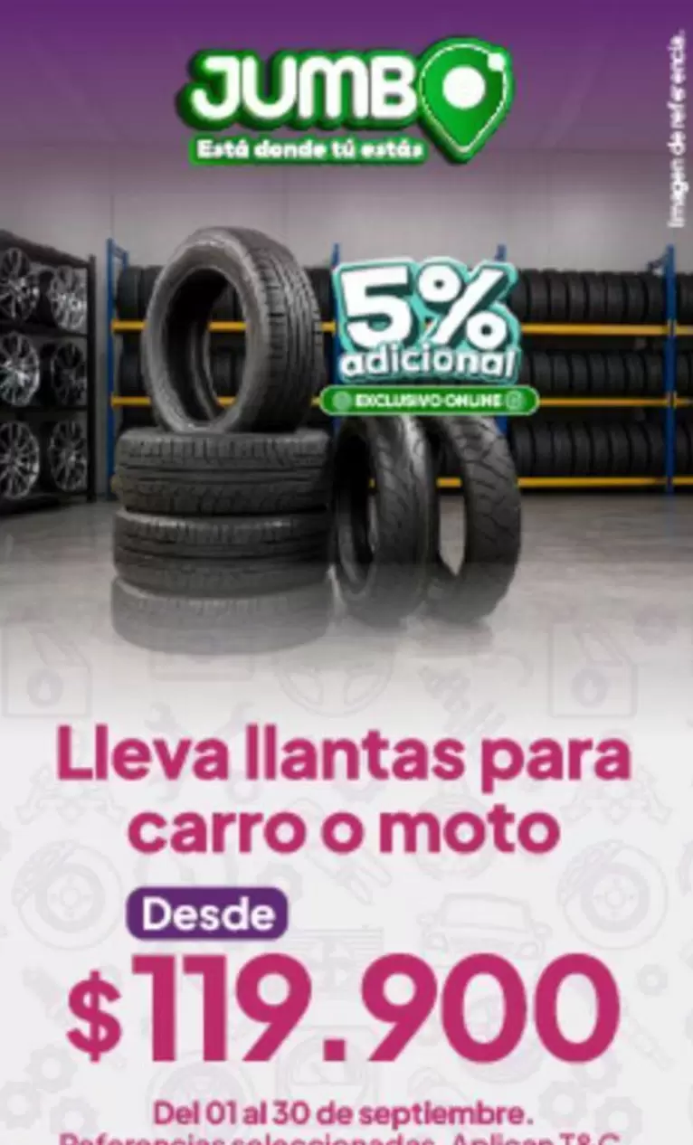Jumbo - Llantas para carro o moto