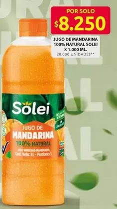 Solei - JUGO DE MANDARINA 100% NATURAL