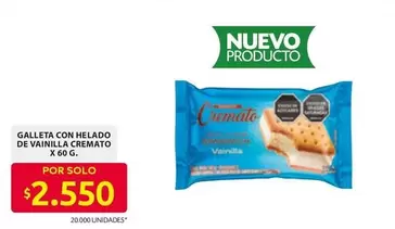 Cremato - GALLETA CON HELADO DE VAINILLA CREMATO