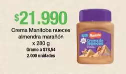 Manitoba - Crema de nueces almendra marañón