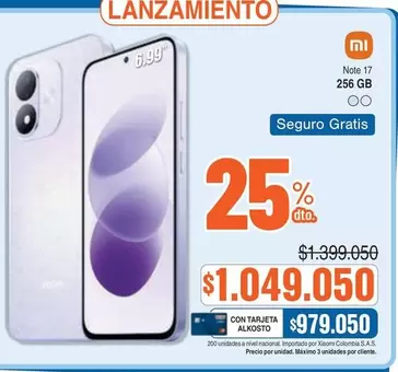 Xiaomi - Note 17 256 GB