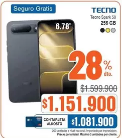 Alkosto - Tecno Spark 50 256 GB