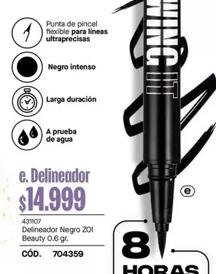 Intenso - Delineador Negro ZOI Beauty 0.6 gr. 431107