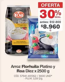 Díez - Arroz Florhuila Platino y Roa Diez x 2500 g