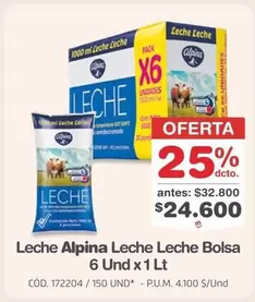 Alpina - Leche Leche Bolsa 6 Und x 1 Lt