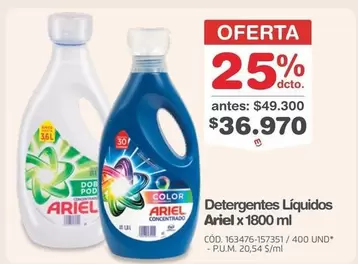 Ariel - Detergentes Líquidos x 1800 ml