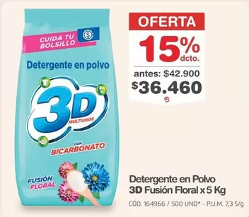 3d - Detergente en Polvo 3D Fusión Floral x 5 Kg