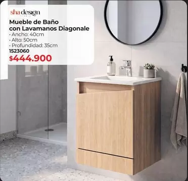 Mueble De Baño Con Lavamanos Diagonal