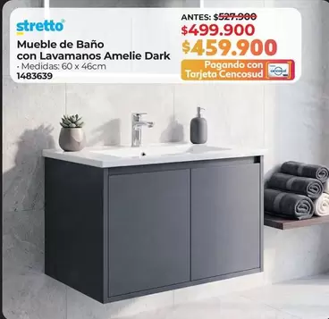 Stretto - Mueble De Baño Con Lavamanos Amelie Dark