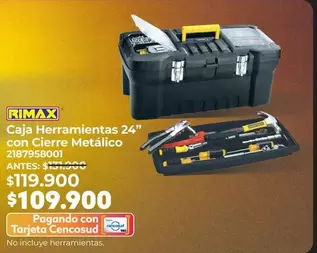 Rimax - Caja Herramientas 24" Con Cierre Metálico
