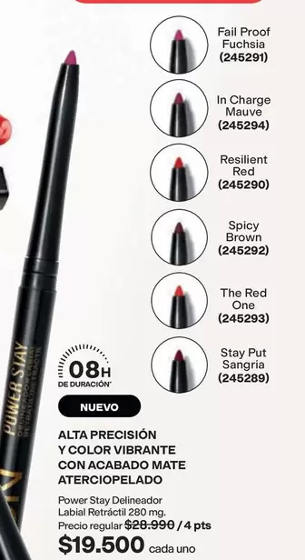 Avon - Power Stay Delineador Labial Retráctil 280 mg