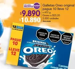 Oreo - Galletas Original Pague 10 Lleve 12