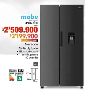 Mabe - Nevecón Side By Side MSL480LMLPS0 