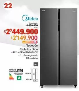 Midea - Nevecón Side By Side MDR5619FGM28CO