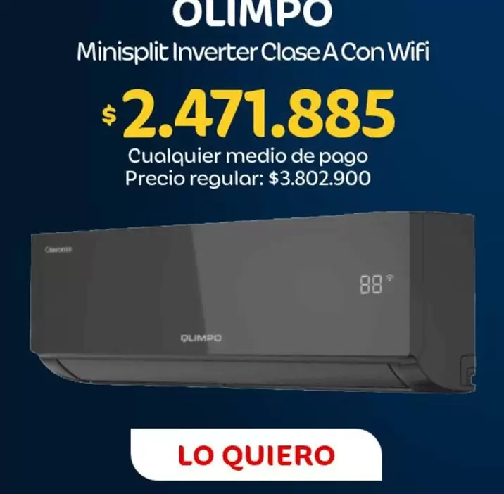 Olimpo - Minisplit Inverter Clase A Con Wifi