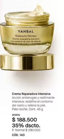 Yanbal - Crema Reparadora Intensiva