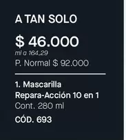 Mascarilla Repara-Acción 10 en 1 CÓD. 693