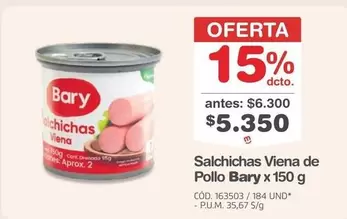Bary - Salchichas Viena de Pollo