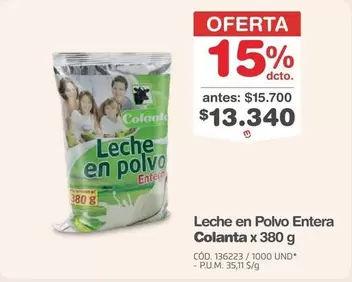 Colanta - Leche en Polvo Entera