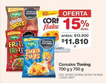 Toning - Cereales 700 g y 750 g
