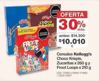 Kellogg's - Cereales Choco Krispis, Zucaritas y Froot Loops