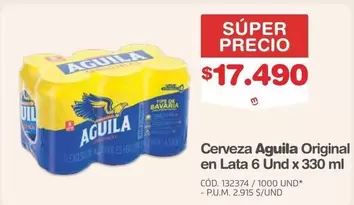 Águila - Cerveza Original en Lata 6 Und x 330 ml