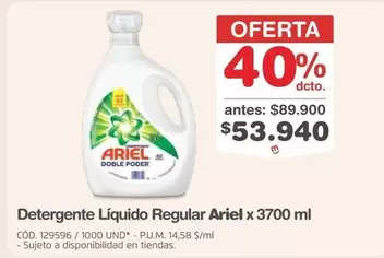 Ariel - Detergente Líquido Regular x 3700 ml