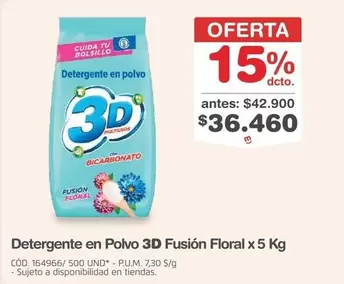 3d - Detergente en Polvo 3D Fusión Floral x 5 Kg