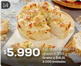 Focaccia Aceituna Queso