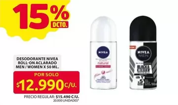 Nivea - DESODORANTE ROLL-ON ACLARADO