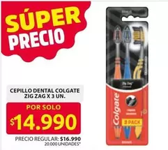 Colgate - CEPILLO DENTAL ZIG ZAG X 3 UN.