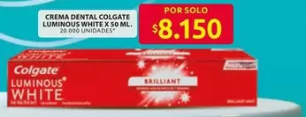 Colgate - CREMA DENTAL LUMINOUS WHITE X 50 ML