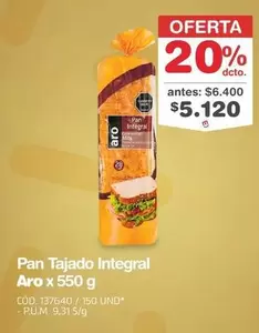 Aro - Pan Tajado Integral