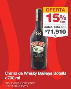 Baileys - Crema de Whisky Botella